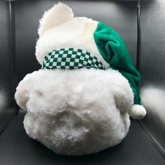 Large 30 in White Polar Bear with Scarf & Piece of Candy Green & White NWT - Picture 2 of 11